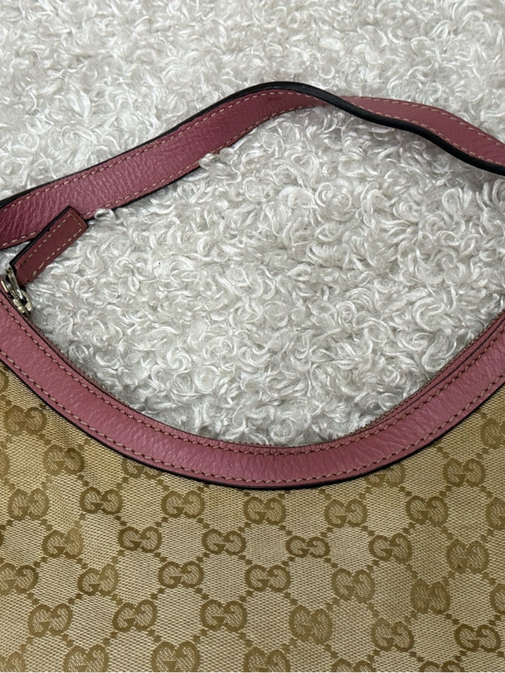 Gucci Beige/Pink GG Canvas and Leather Hobo - Picture 11 of 16
